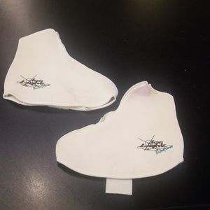 White ice skating boot covers